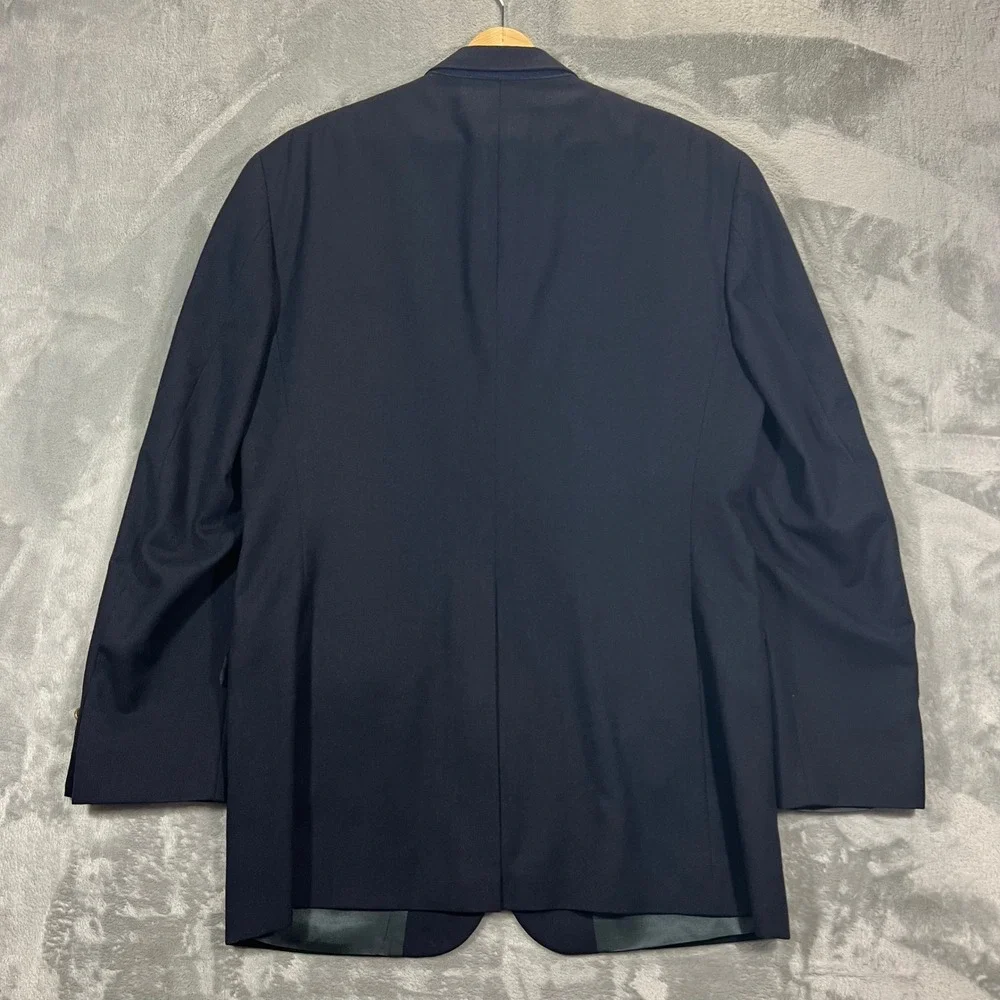 Polo Ralph Lauren University Club Mens Blazer Navy Blue Virgin Wool Gold Button